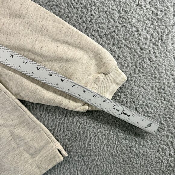 Vintage Colorblock Sweatshirt Mens Large Beige Tan Colorblock Collared Rugby 90s - Picture 7 of 11